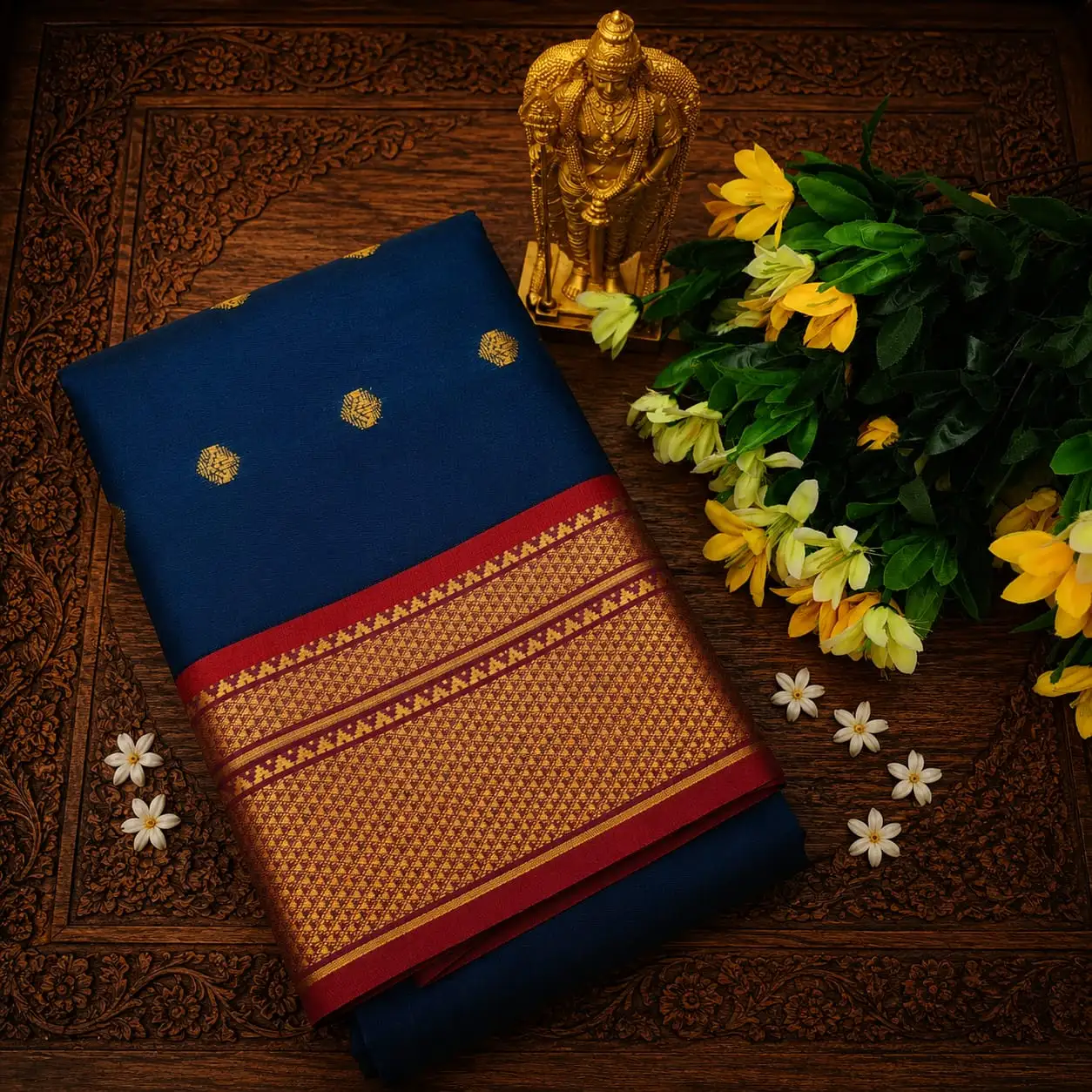 Paithani Chit Pallu Tower Butta Saree